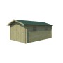 Vue de face du Garage bois 16m2 Classic - Imprégnation verte - 1 voiture