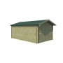 Vue miroir du Garage bois 16m2 Classic - Imprégnation verte - 1 voiture