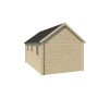 Vue de derrière du Garage bois 17m2 Glouton 535x320 Toit en bardeaux - 1 voiture