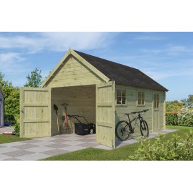 Photo du Garage bois 17m2 Glouton - Imprégnation verte - 1 voiture