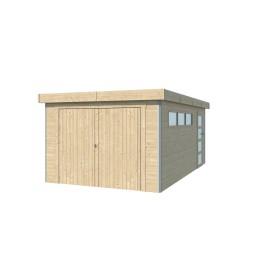 Photo du Garage bois 17m2 Kesako Toit plat bac acier laqué - 1 voiture