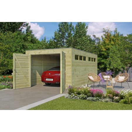 Photo du Garage bois 17m2 Kesako EPDM inclus - Imprégnation verte