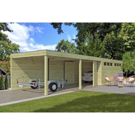 Photo du Garage bois 33m2 Cube - EPDM - Imprégnation verte