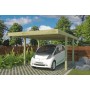 Photo du Carport voiture 15m2 Simple - Imprégné Vert - panneaux ondulés en fibre de verre