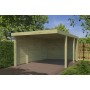 Carport voiture 15m2 Combi 2 300x500cm - Imprégné Vert - panneaux ondulés en fibre de verre