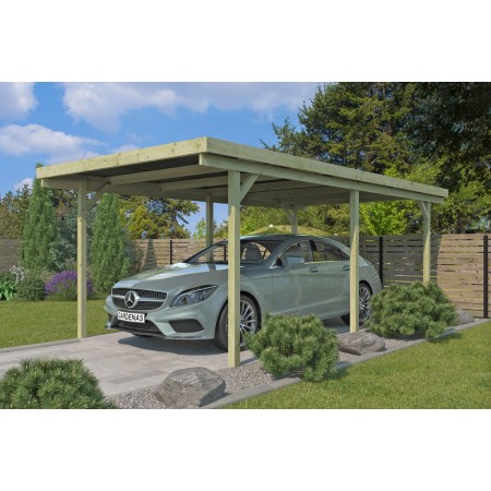 Photo du Carport voiture 15m2 Basic 300x600cm - Imprégnation Verte