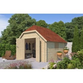 Photo de l'Abri de jardin 12m2 Oxon 355x355 - 28mm - Bardeaux inclus