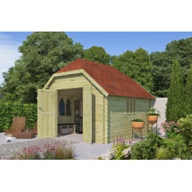 Photo de l'Abri de jardin 12m2 Oxon 355x355 - 28mm - Imprégnation verte