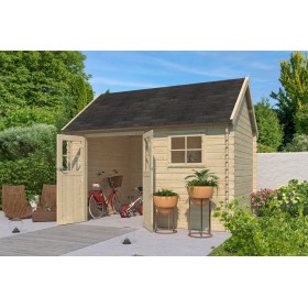 Photo de l'Abri de jardin 10m2 Vienne S 385x295 - 28mm - Bardeaux inclus