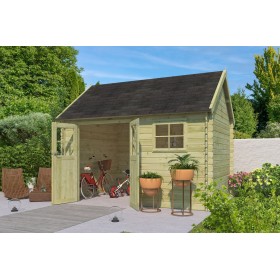 Photo de l'Abri de jardin 10m2 Vienne S 385x295 - 28mm - Imprégnation verte