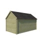 Vue arrière Abri de jardin 15m2 Vienne XL 505x295 - 28mm - Imprégnation verte + Bardeaux
