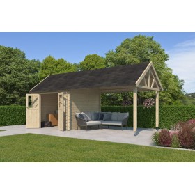 Photo de l'Abri de jardin 19m2 670x295cm - 28mm - Bardeaux inclus