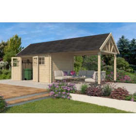 Photo de l'Abri de jardin 22m2 Vienne S+EXT 760x295 - 28mm - Bardeaux inclus