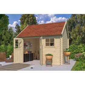 Photo de l'Abri de jardin 10m2 Glasgow L 355x320 - 28mm - Bardeaux inclus