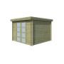 Vue latérale du petit abri de jardin 8m2 Portland - Imprégnation verte