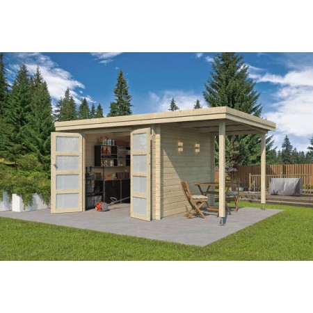 Photo du poolhouse 13m2 Portland 445x295cm - 28mm - Bac acier