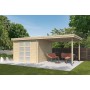 Photo de devant du Pool House 18m2 Portland 595x295cm - 28mm - Bac acier