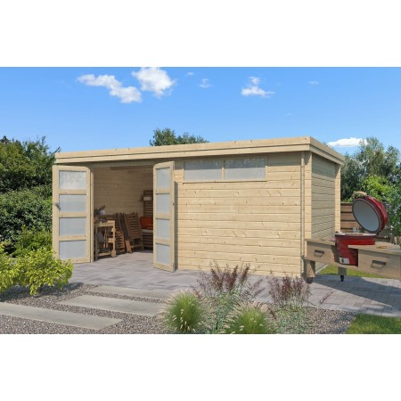 Photo de l'Abri de jardin 15m2 - Bac acier laqué avec feutre anti-condensation