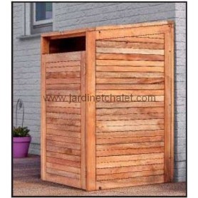 Abri cache-poubelle simple en bois dur