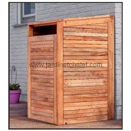 Abri cache-poubelle simple en bois dur